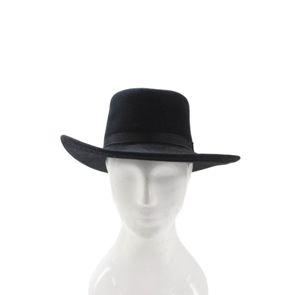 Designer Mens Feather Banded Fedora Hat Black